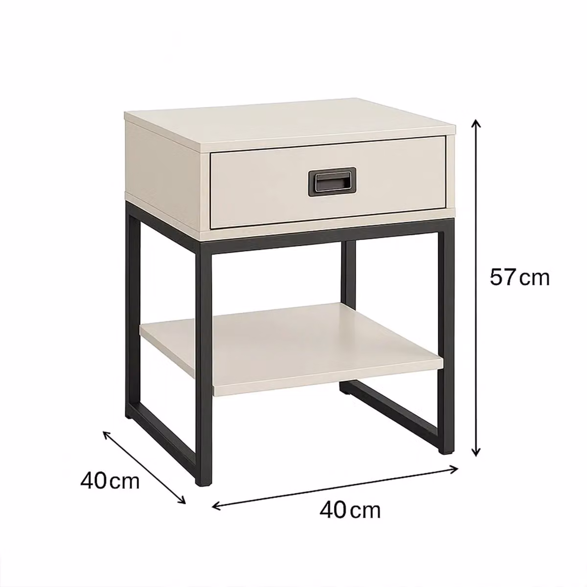 Melody Maison Elle Dark Beige Range One Drawer Bedside Table in Black – 3