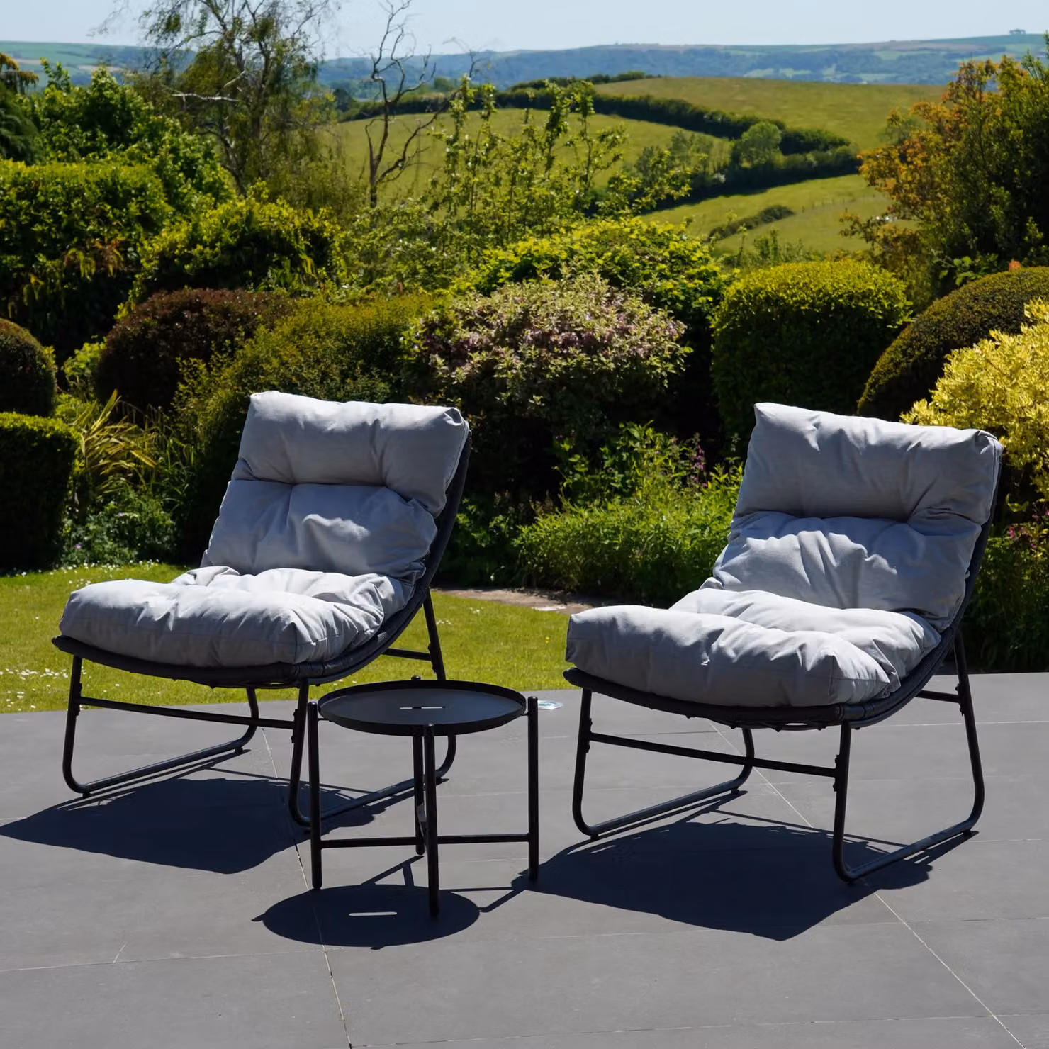 Artemis Home Chantal 3 Piece Grey Rattan and Metal Patio Set – 2