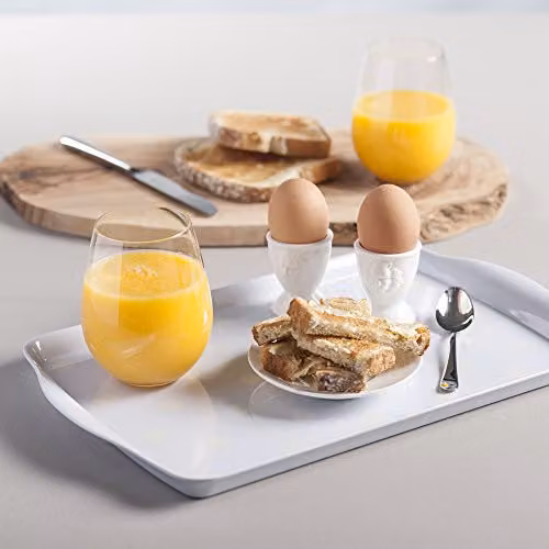 Zeal Melamine Dotty Rectangular Serving Tray with Handles, Grey, W: 38 cm, D: 24 cm – 2