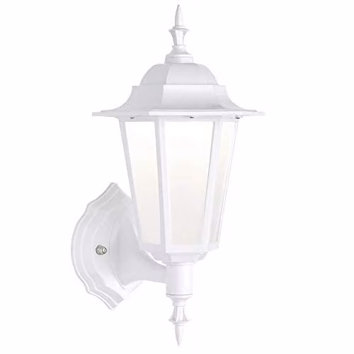 Netlighting Evesham Integrated LED Outdoor Wall Lantern in Matt White with Frosted Glass, IP44