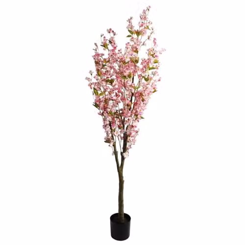 Leaf Design UK Pink Realistic Artificial Flower Tree, H 180 cm x W 60 cm x D 60 cm