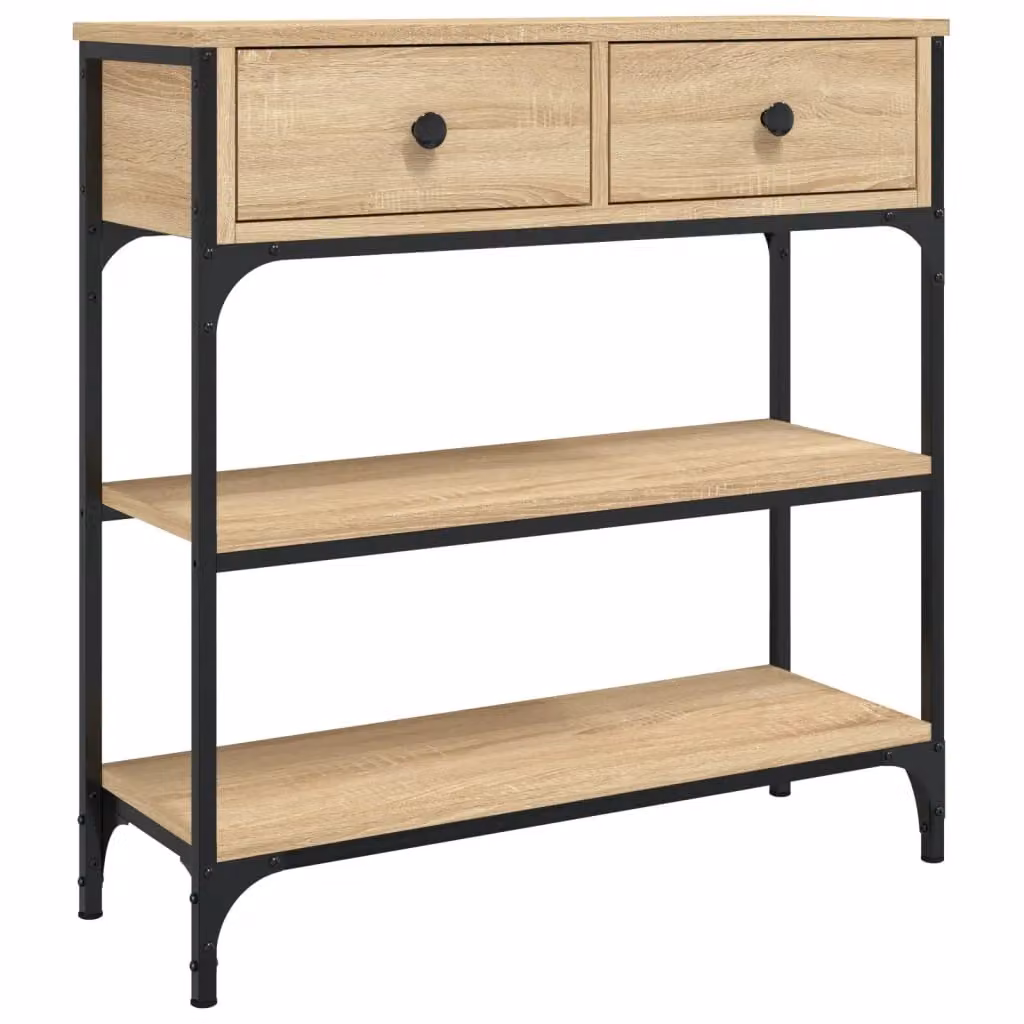Berkfield Home Sonoma Oak Console Table, Brown, W: 72.5 cm, D: 25 cm, H: 75 cm – 2
