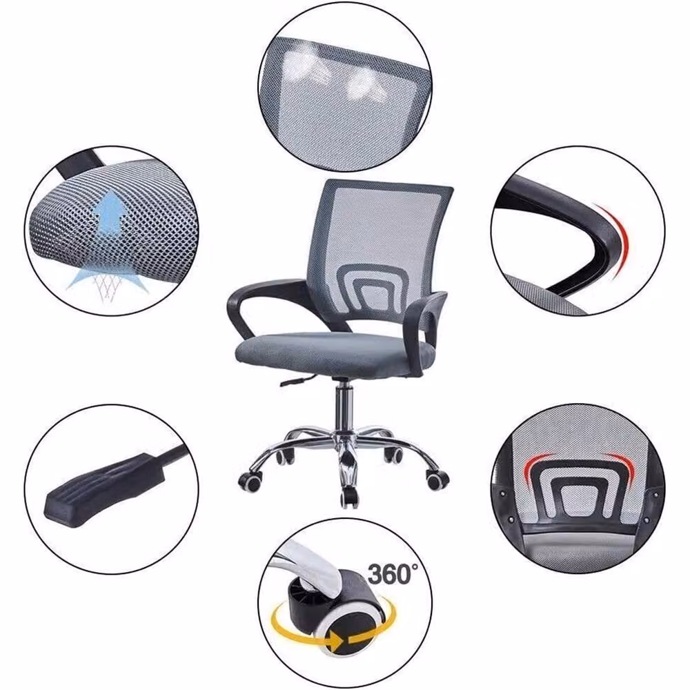 Nordara Grey Ergonomic Fabric Home Office Swivel Chair with Armrests, H 100 cm x W 15 cm x D 15 cm – 2