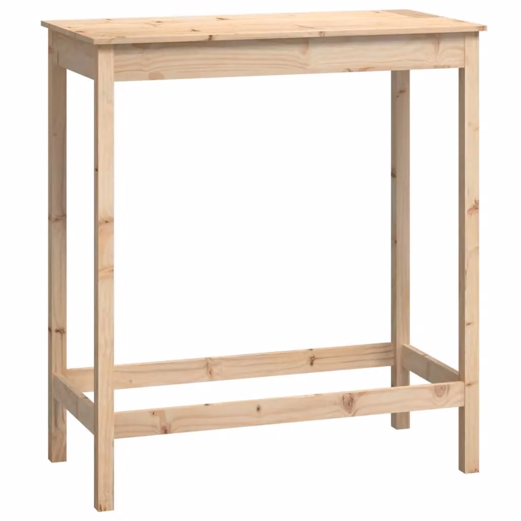 Berkfield Home Rustic Solid Wood Pine Bar Table in Brown, W/D/H: 100 x 50 x 110 cm