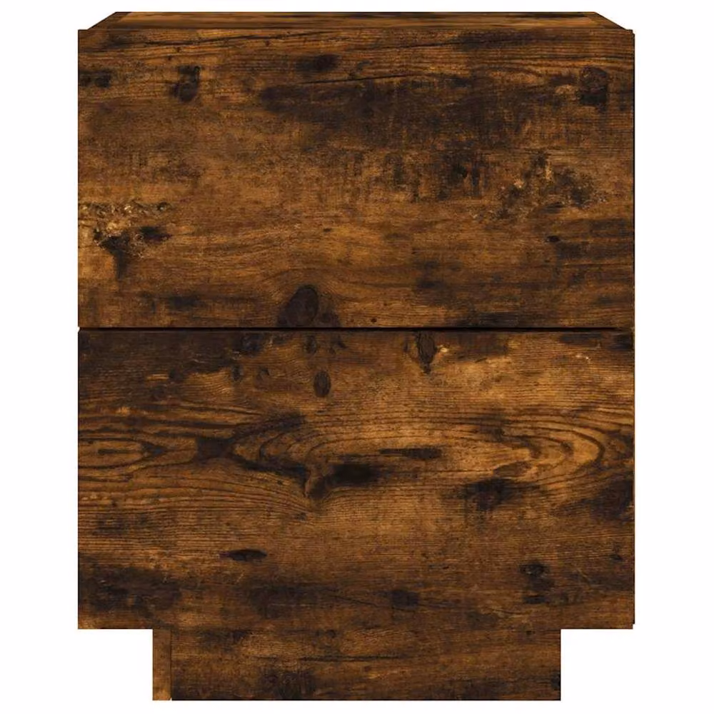 Berkfield Home Set of 2 Modern Smoked Oak Bedside Cabinets with Integrated LED Lighting in Brown – 4