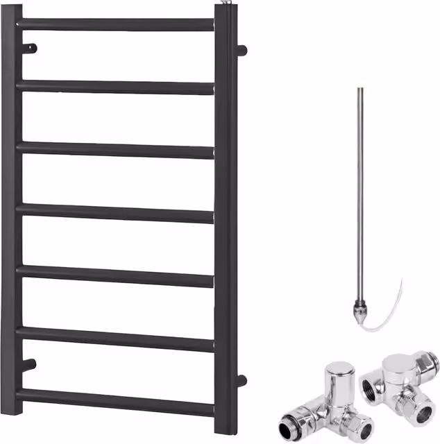 SolAire Heating Products Alpine Dual Fuel Heated Towel Rail, Anthracite