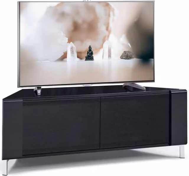 MDA Designs Corvus Modern Glossy Black TV Cabinet W: 120 cm, D: 45 cm, H: 48 cm