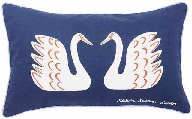 Scion Jackfruit & The Beanstalk Cotton Cushion in Blue, W: 50 cm, H: 30 cm – 1