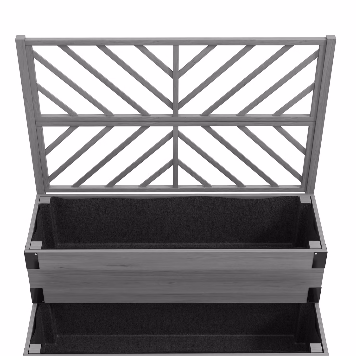 Outsunny 2-Tier Wooden Raised Garden Bed with Trellis in Grey, W/D/H: 140.0 x 62.5 x 108.0 cm – 6