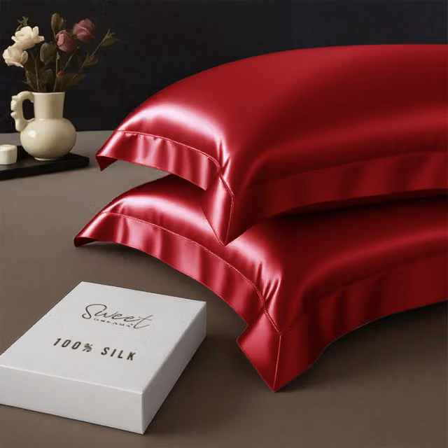 Sweet Dreams Classic Red Silk Pillowcase