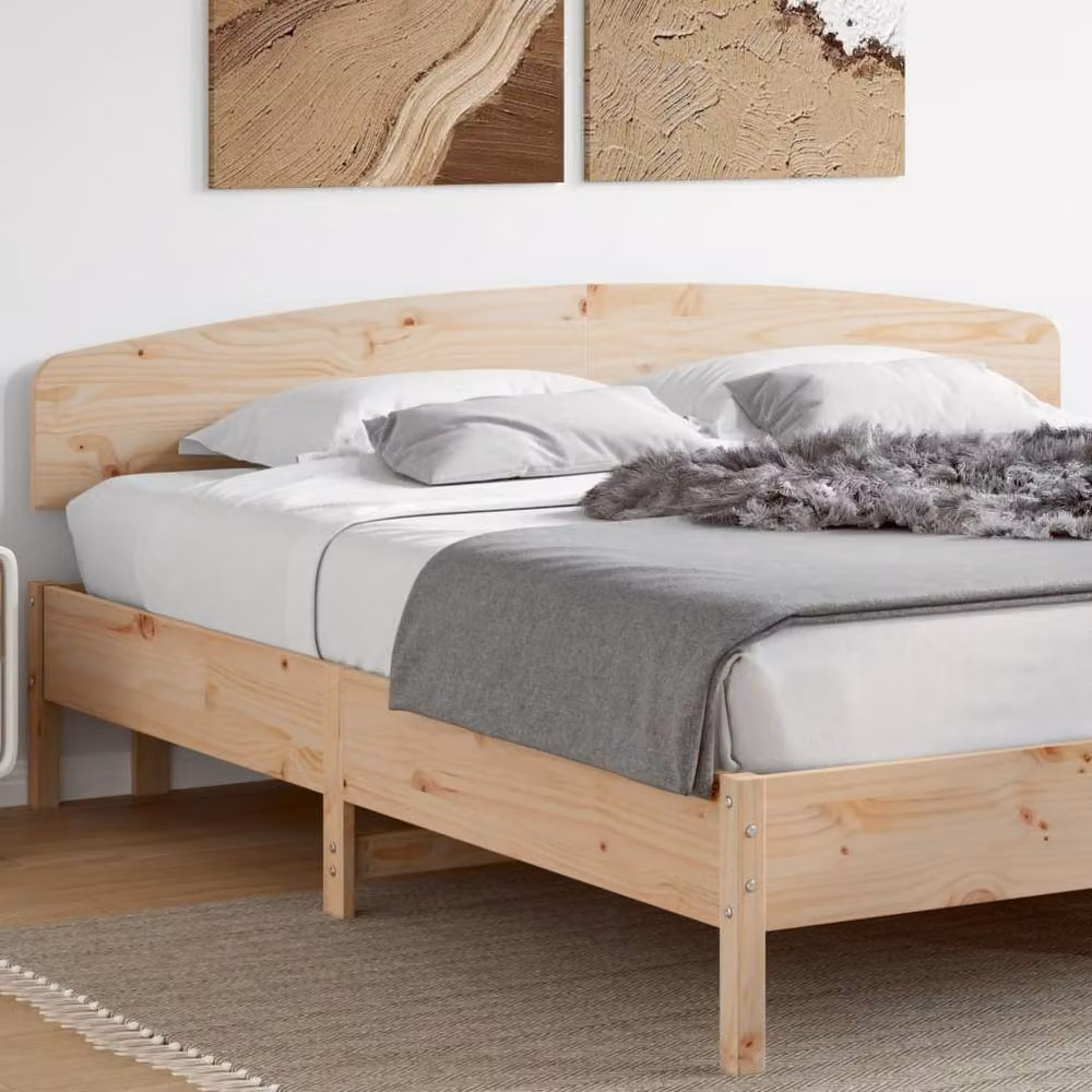 Berkfield Home Solid Wood Pine Headboard in Beige, Width: 200 cm – 2