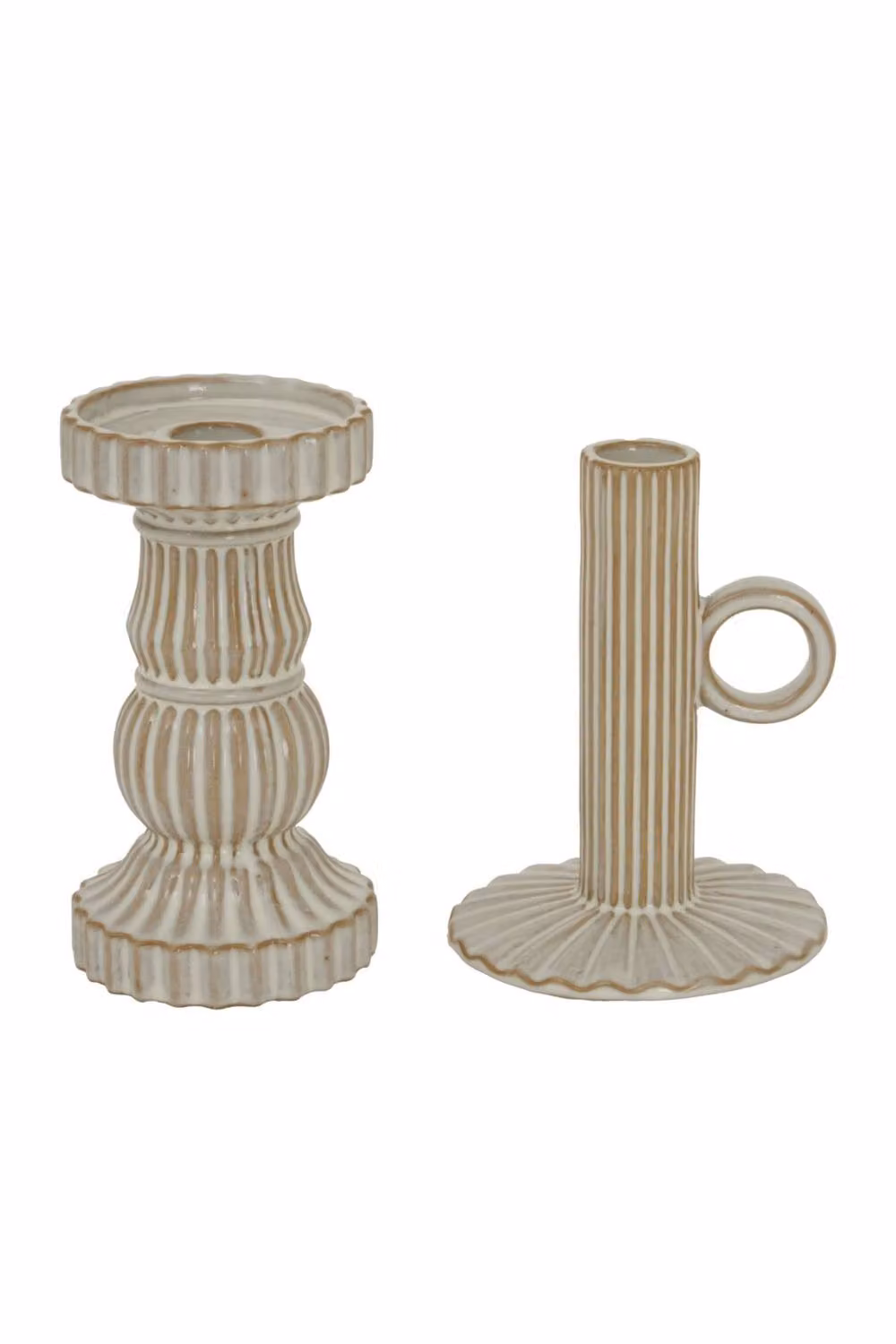 KDMD Alora White Ceramic Pillar Candle Holder for Tabletop Decor – 2