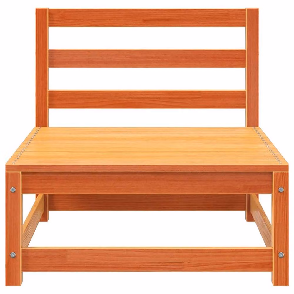 Berkfield Home Armless Garden Sofa in Wax Brown Solid Pine Wood, W/D/H: 70 x 70 x 67 cm – 3