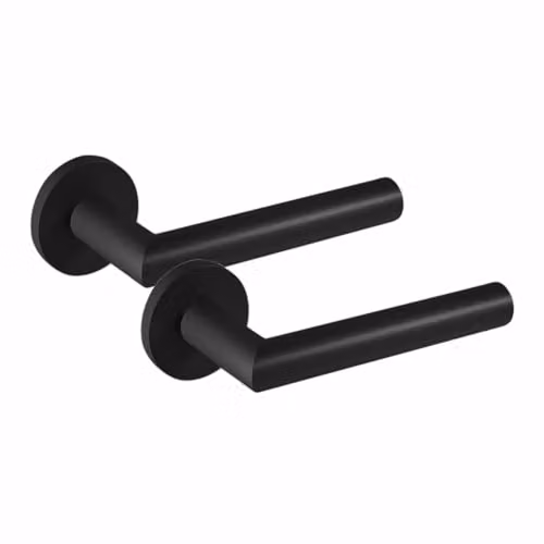 Golden Grace Mitred Bathroom Door Handle Set in Matt Black – 2