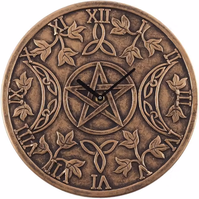 Lisa Parker Terracotta Triple Moon Bronze Effect Quartz Analog Wall Clock, Bronze