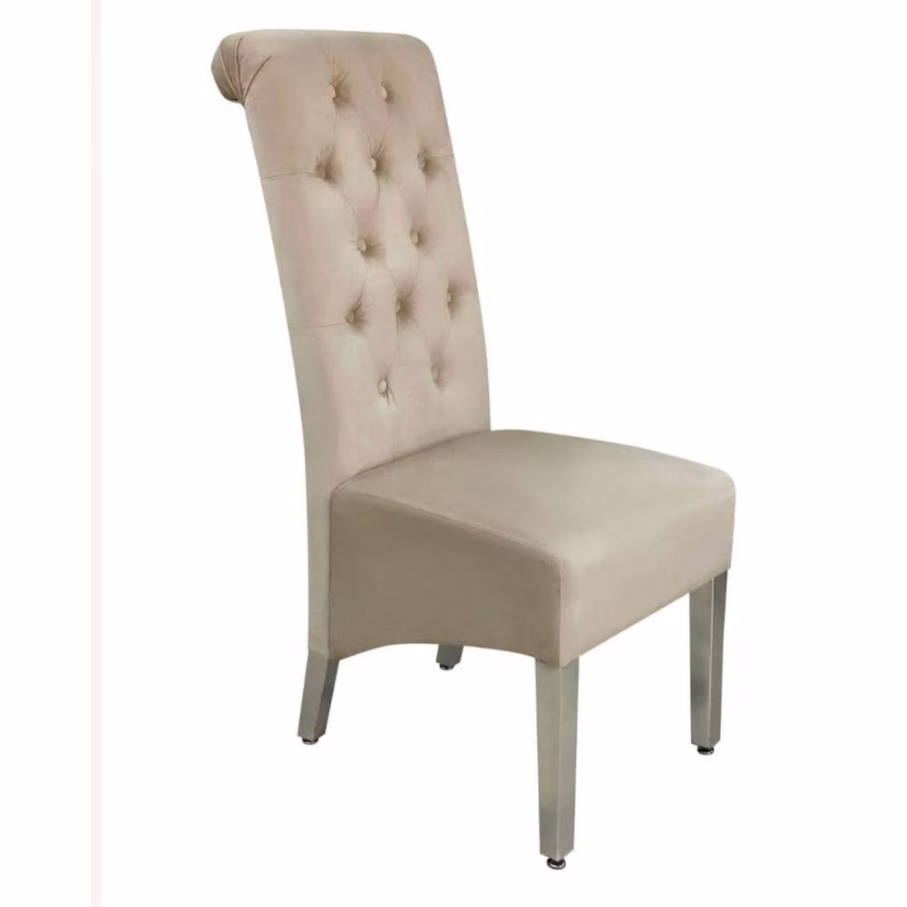Home Luxe Interior Sofia Lion Knocker Dining Chairs in Beige Mink Velvet, Set of 2 – 2