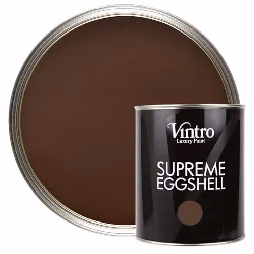 Vintro Ribwort Dark Brown Eggshell Paint for Walls, Wood and Trim, 1 Litre
