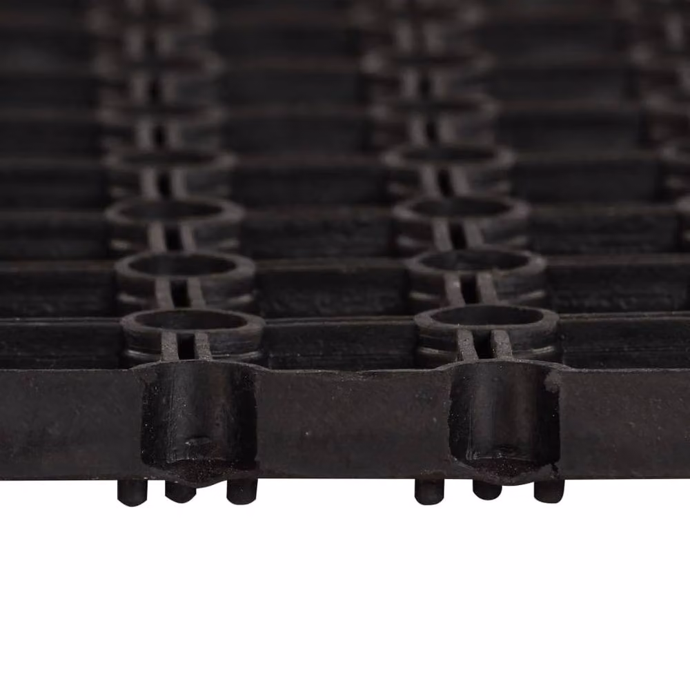 Berkfield Home Durable Rectangular Rubber Door Mat, Black, W: 80 cm, D: 60 cm – 3
