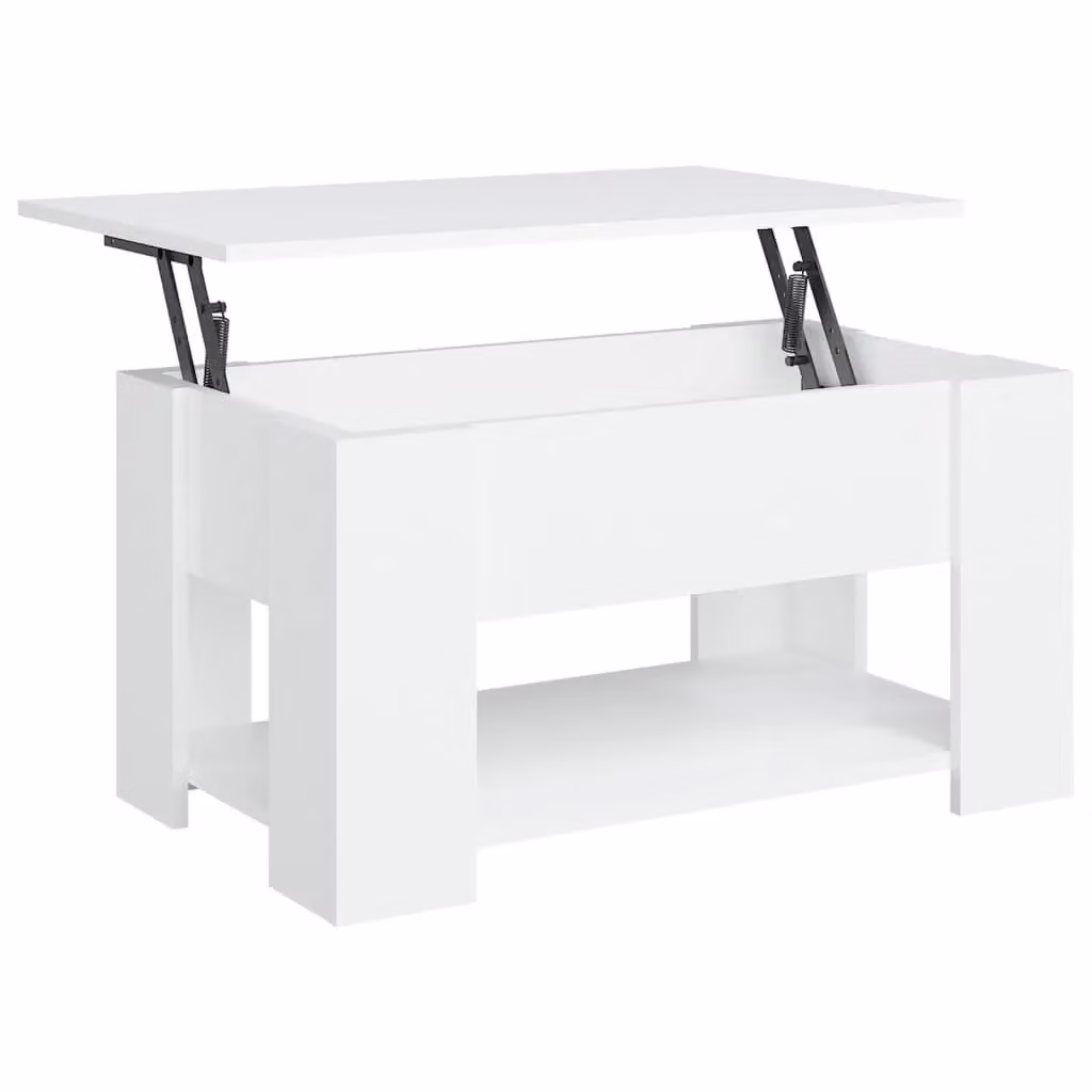 Berkfield Home White Modern Rectangular Coffee Table with Lift Mechanism, W: 79 cm, D: 49 cm, H: 41 cm – 2