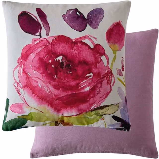 Bluebellgray Pure Cotton Floral Cushion in Pink Mix