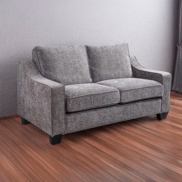 Furnishings For Less UK Nebraska 2 Seater Modern Sofa in Slate Grey Chenille Fabric