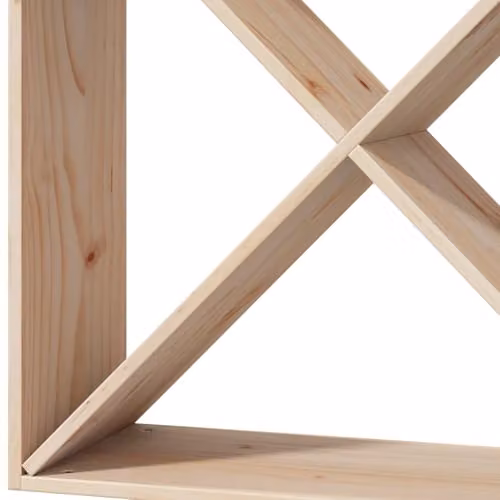 vidaXL Set of 2 Rustic Solid Pine Wood Wine Racks, Natural, W/D/H: 62 x 25 x 62 cm – 3