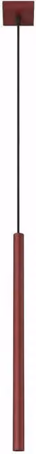 Sollux Lighting modern minimalist bar pendant lamp in red, W/D/H: 120 x 8 x 8 cm