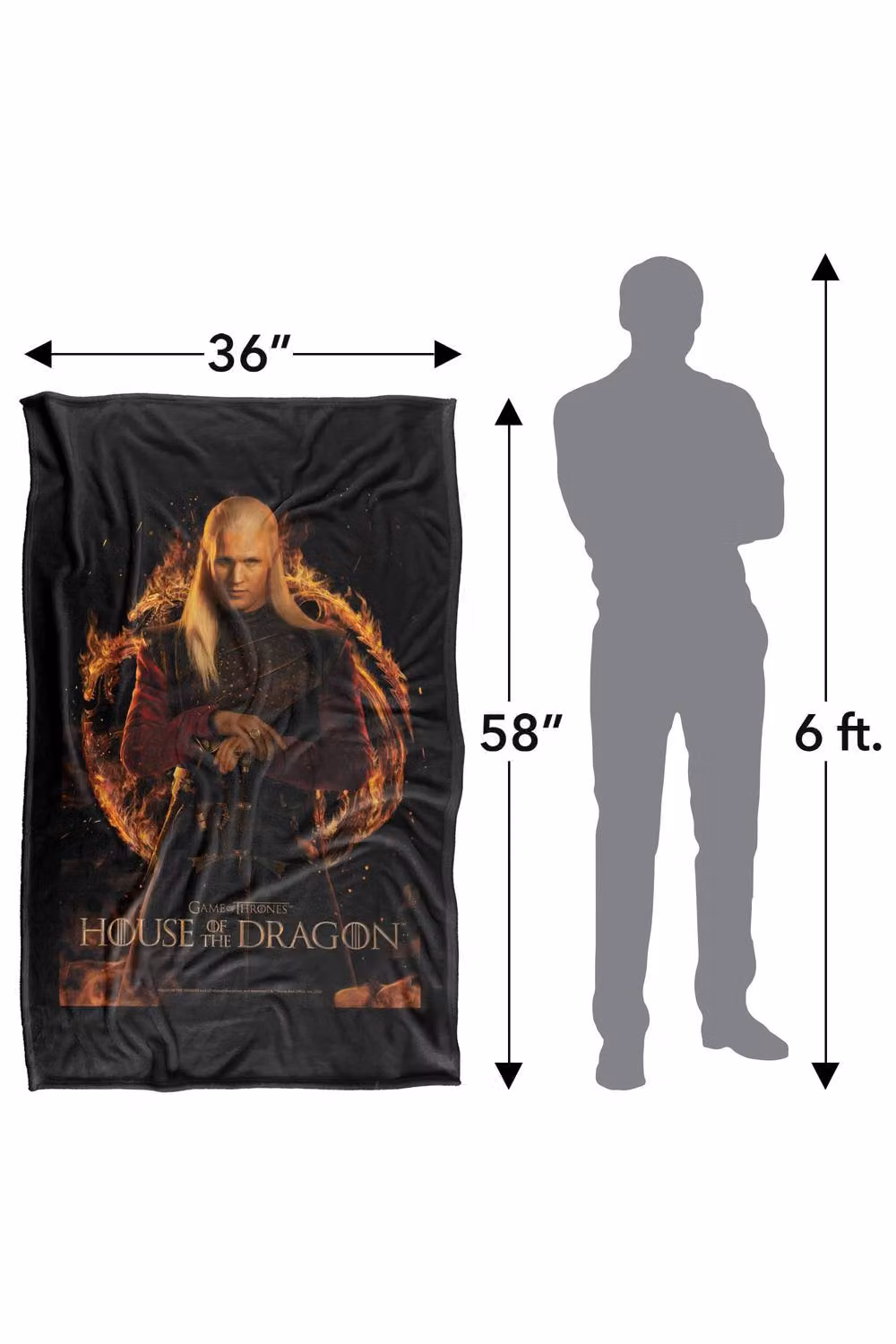 LOGOVISION House of the Dragon Daemon Poster Super Soft Fleece Throw Blanket, Multicolour, W/D/H: 91 x 147 cm – 8