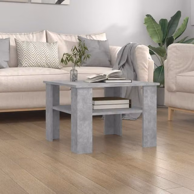 Berkfield Home Modern Square Coffee Table in Grey, W/D/H: 60 x 60 x 42 cm – 1