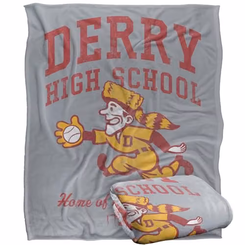 Warner Bros. Welcome To Derry Home Of The Trappers Silky Touch Super Soft Fleece Throw Blanket, Multicolour, W/D/H: 152.4 x 127.0 x 127.0 cm