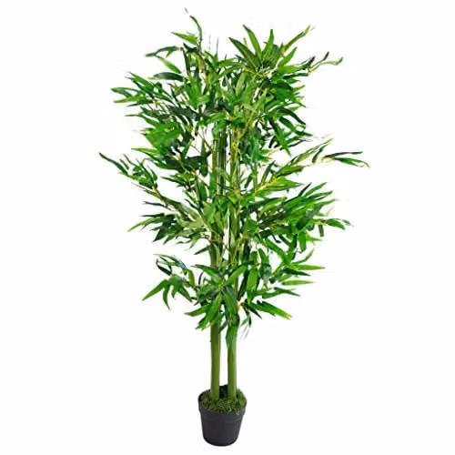 Leaf Premium Green Artificial Bamboo Tree with Pot, Height: 120 cm – 1
