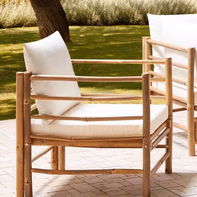 Wyld and Coco Bamboo Armchair with Removable White Cushions – 1