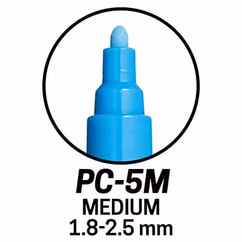 POSCA PC-5M Medium Tip Acrylic Paint Marker Pens, 8-Pack of Deep Colours – 1