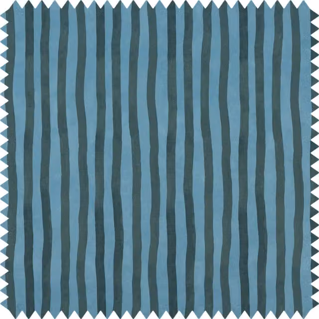 House of Hackney Artist's Stripe Recycled Performance Fabric in Spruce and Sky