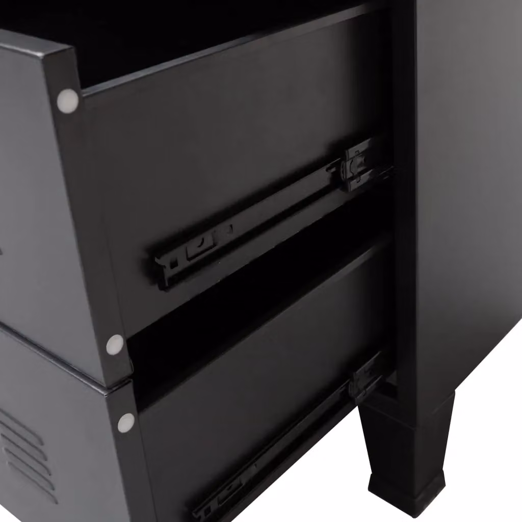 Berkfield Home Industrial Style Metal Chest of Drawers, Black, W: 78 cm, D: 40 cm, H: 93 cm – 3