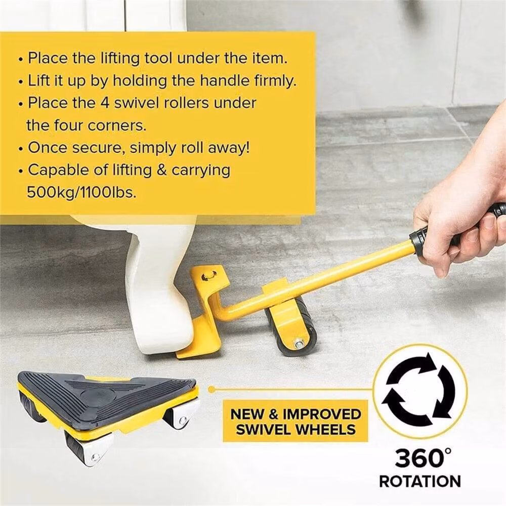 Nordara Furniture Shifter Lifter and Moving Slider Mover Tool Set in Yellow – 2