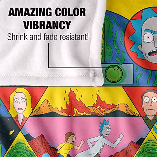 LOGOVISION Rick and Morty Vs Evil Super Soft Silky Touch Fleece Throw Blanket, Multicolour, W: 91 cm, D: 147 cm – 3