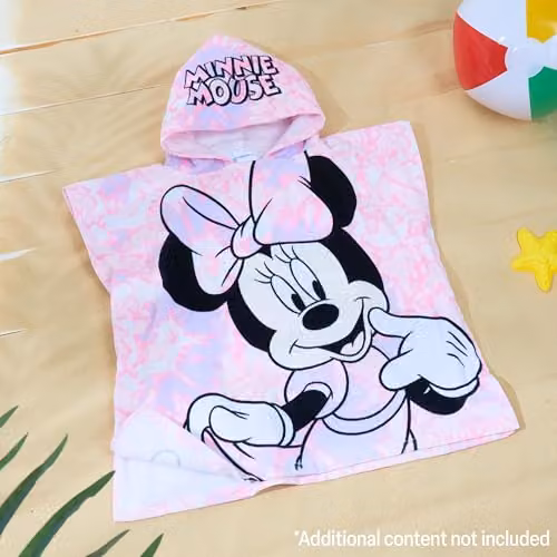Disney Minnie Mouse Hooded Bath Towel Poncho in Pink – 2