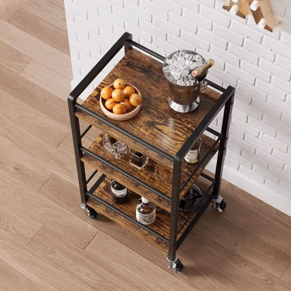 Havendro 3 Tier Rolling Kitchen Storage and Serving Trolley in Black – 4