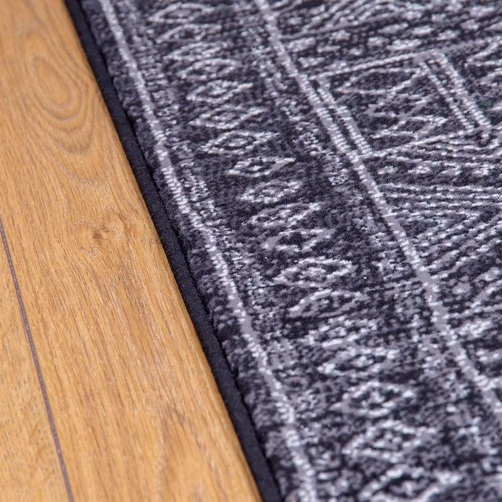 runrug Afrikans Hallway Carpet Runner Rug in Black, W/D: 100 x 330 cm – 4