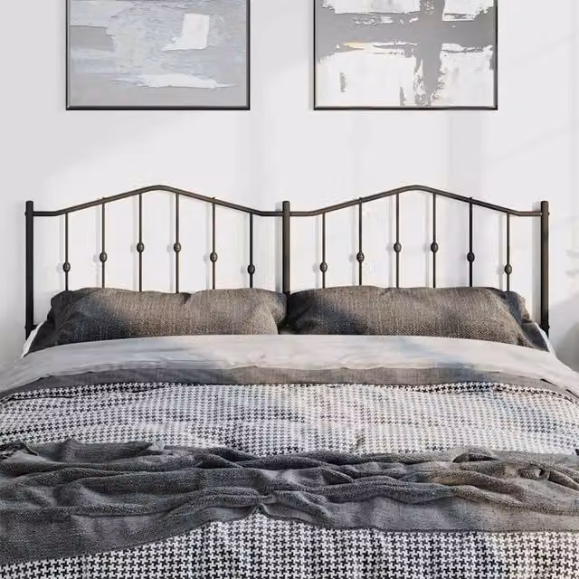 Berkfield Home Matt Black Metal Headboard, Width: 193 cm – 1
