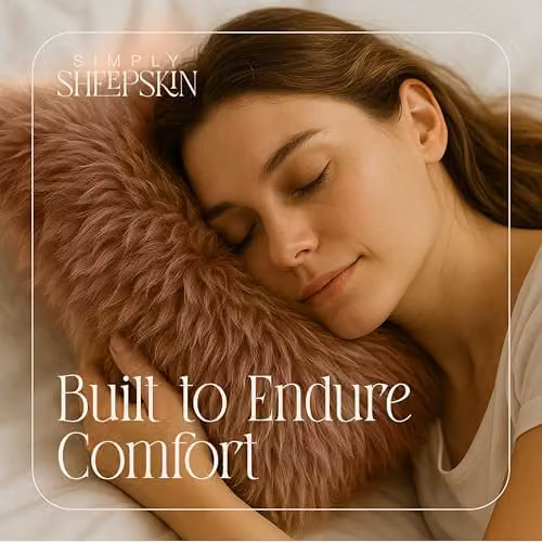 Simply Sheepskin Brown Wool Cushion, W/D/H: 45 x 45 x 45 cm – 4