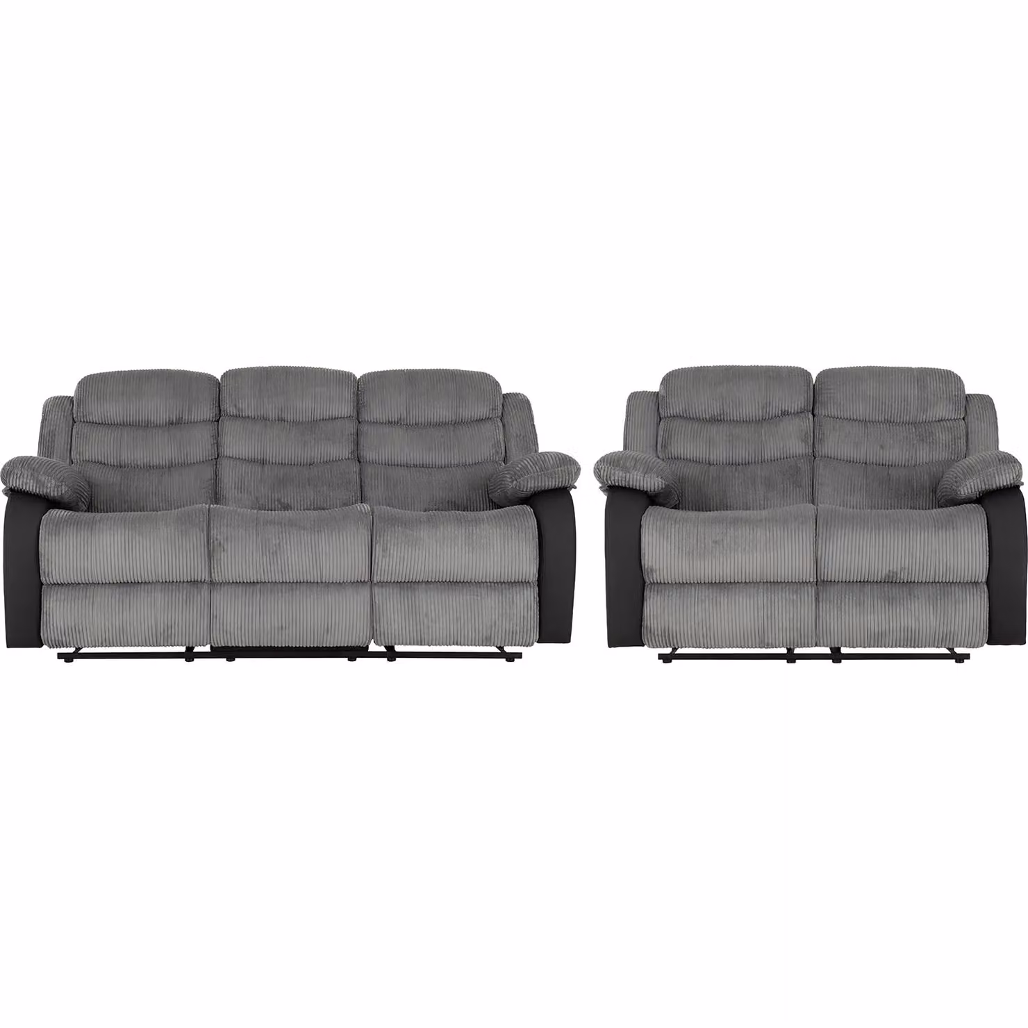Seconique Roma 3+2 Recliner Suite in Grey Upholstered with 3 Seater and 2 Seater Sofas – 2