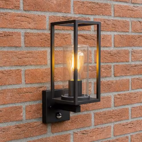 CGC Lighting Modern Black Rectangular Outdoor Wall Light with Motion Sensor and E27 Bulb Socket, IP54 Rated – 4