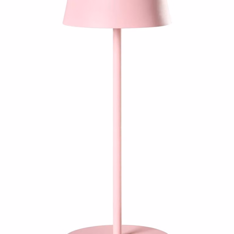 Wyld and Coco Pink Metal Wireless LED Table Lamp, Dimmable and USB-C Rechargeable, H 36.0 cm x W 15.0 cm x D 15.0 cm