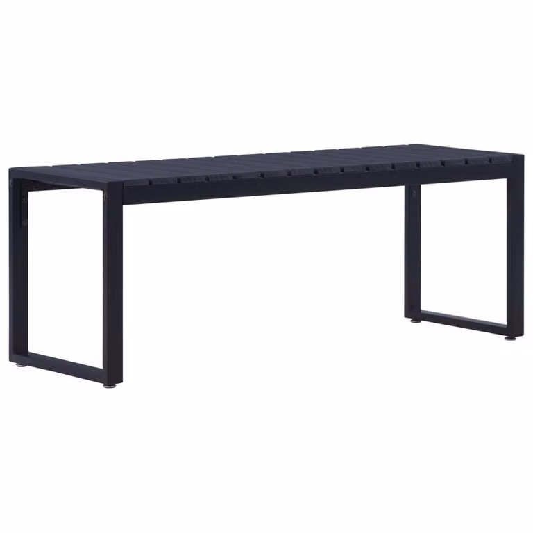 Berkfield Home Beautiful Garden Bench in Black Metal, W: 120.5 cm, D: 40 cm, H: 45 cm