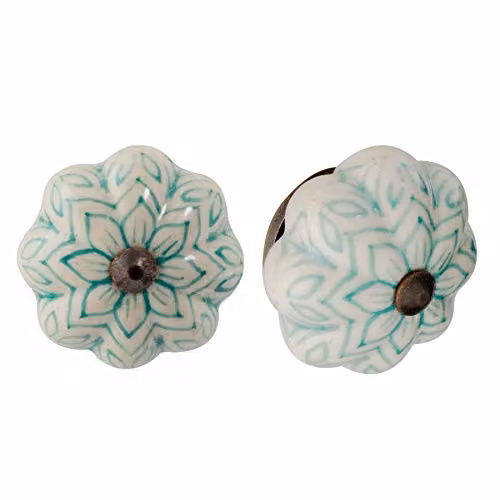 Nicola Spring Ceramic Cupboard Drawer Knobs, Green, Pack of 6