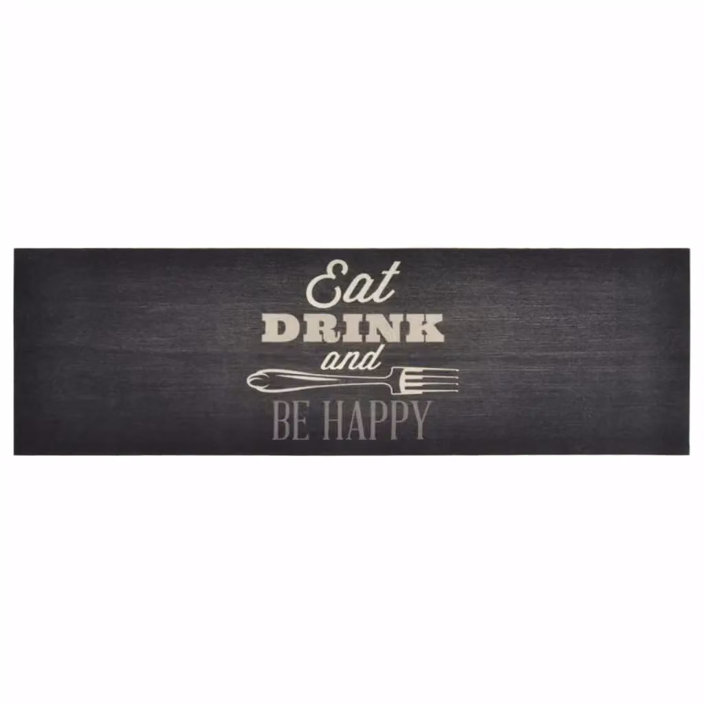 Berkfield Home Washable Non-Slip Velvet Kitchen Rug, Black, W: 60 cm, L: 180 cm – 2
