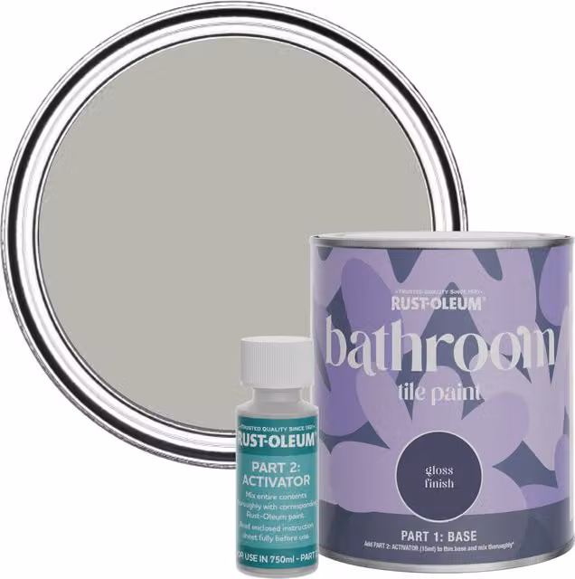 Rust-Oleum Bathroom Tile Paint in Grey Tree Gloss Finish, 0.75 l