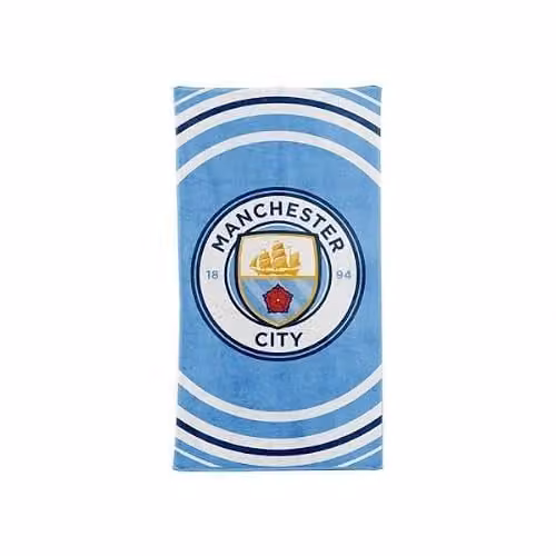 Manchester City FC Official Cotton Towel in Blue and White